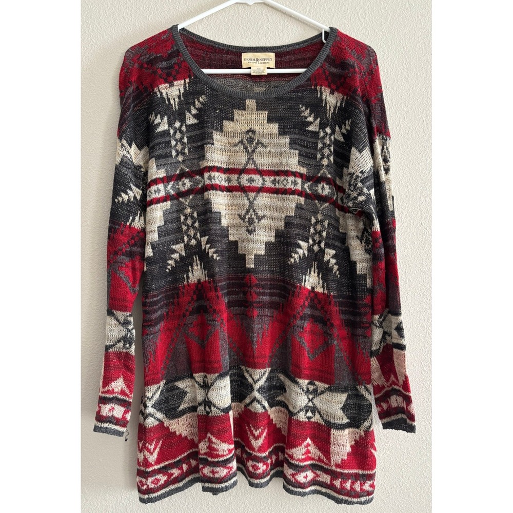 Denim & Supply Ralph Lauren Shirt Womens Medium Long Sleeve Southwestern Vintage
